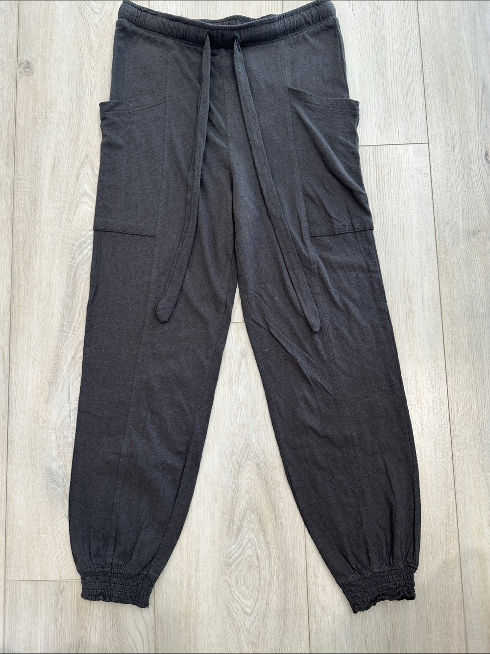 Aerie Black Cargo Jogger Sweatpants Drawstring Lounge Pants Size Small